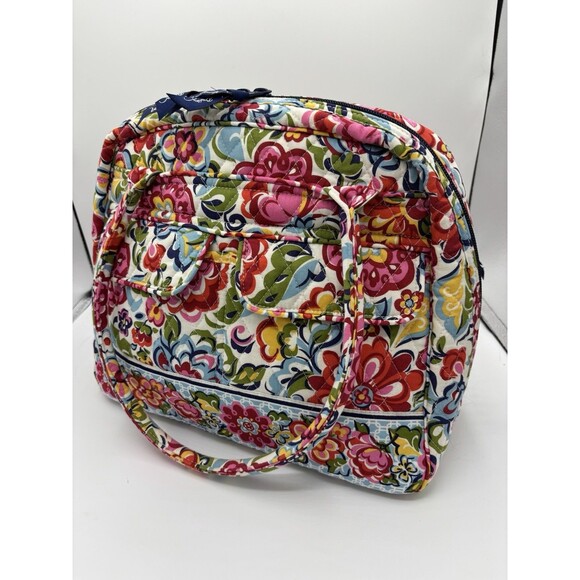 Rare Vera Bradley Bowler Shoulder Bag in Hope Garden Multicolor Beautiful Pink - Picture 1 of 9